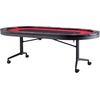 image:imageVEVOR 10 Player Poker Table Foldable Portable Folding Card Board Game Table Casino Leisure Table Blackjack Texas Holdem Table with Padded Rails and Stainless Steel Cup HoldersBlue 84 inRed