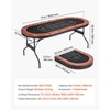 image:imageVEVOR 10 Player Poker Table Foldable Portable Folding Card Board Game Table Casino Leisure Table Blackjack Texas Holdem Table with Padded Rails and Stainless Steel Cup HoldersBlue 84 inBlackbrown