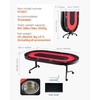 image:imageVEVOR 10 Player Poker Table Foldable Portable Folding Card Board Game Table Casino Leisure Table Blackjack Texas Holdem Table with Padded Rails and Stainless Steel Cup HoldersBlue 84 inRed