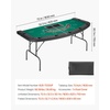image:imageVEVOR 10 Player Poker Table Foldable Portable Folding Card Board Game Table Casino Leisure Table Blackjack Texas Holdem Table with Padded Rails and Stainless Steel Cup HoldersBlue 84 inGreen