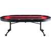 image:imageVEVOR 10 Player Poker Table Foldable Portable Folding Card Board Game Table Casino Leisure Table Blackjack Texas Holdem Table with Padded Rails and Stainless Steel Cup HoldersBlue 84 inRed