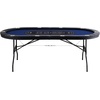 image:imageVEVOR 10 Player Poker Table Foldable Portable Folding Card Board Game Table Casino Leisure Table Blackjack Texas Holdem Table with Padded Rails and Stainless Steel Cup HoldersBlue 84 inBlue