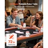image:imageVEVOR 10 Player Poker Table Foldable Portable Folding Card Board Game Table Casino Leisure Table Blackjack Texas Holdem Table with Padded Rails and Stainless Steel Cup HoldersBlue 84 inBlackbrown