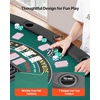 image:imageVEVOR 10 Player Poker Table Foldable Portable Folding Card Board Game Table Casino Leisure Table Blackjack Texas Holdem Table with Padded Rails and Stainless Steel Cup HoldersBlue 84 inGreen