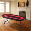 image:imageVEVOR 10 Player Poker Table Foldable Portable Folding Card Board Game Table Casino Leisure Table Blackjack Texas Holdem Table with Padded Rails and Stainless Steel Cup HoldersBlue 84 inRed