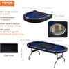 image:imageVEVOR 10 Player Poker Table Foldable Portable Folding Card Board Game Table Casino Leisure Table Blackjack Texas Holdem Table with Padded Rails and Stainless Steel Cup HoldersBlue 84 inBlue