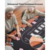 image:imageVEVOR 10 Player Poker Table Foldable Portable Folding Card Board Game Table Casino Leisure Table Blackjack Texas Holdem Table with Padded Rails and Stainless Steel Cup HoldersBlue 84 inBlackbrown