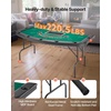image:imageVEVOR 10 Player Poker Table Foldable Portable Folding Card Board Game Table Casino Leisure Table Blackjack Texas Holdem Table with Padded Rails and Stainless Steel Cup HoldersBlue 84 inGreen
