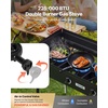 image:imageVEVOR 2 Burner Outdoor Propane Gas Stove 150000 BTU Propane LPG Gas Camping Stove Heavyduty Carbon Steel Outdoor Cooker with 2 Wheels amp 20 PSI Regulator amp Hose for BBQ Camp Home Patio BackyardBlack