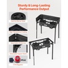 image:imageVEVOR 2 Burner Outdoor Propane Gas Stove 150000 BTU Propane LPG Gas Camping Stove Heavyduty Carbon Steel Outdoor Cooker with 2 Wheels amp 20 PSI Regulator amp Hose for BBQ Camp Home Patio BackyardBlack