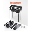 image:imageVEVOR 2 Burner Outdoor Propane Gas Stove 150000 BTU Propane LPG Gas Camping Stove Heavyduty Carbon Steel Outdoor Cooker with 2 Wheels amp 20 PSI Regulator amp Hose for BBQ Camp Home Patio BackyardBlack