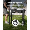 image:imageVEVOR 2 Burner Outdoor Propane Gas Stove 150000 BTU Propane LPG Gas Camping Stove Heavyduty Carbon Steel Outdoor Cooker with 2 Wheels amp 20 PSI Regulator amp Hose for BBQ Camp Home Patio BackyardBlack