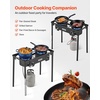 image:imageVEVOR 2 Burner Outdoor Propane Gas Stove 150000 BTU Propane LPG Gas Camping Stove Heavyduty Carbon Steel Outdoor Cooker with 2 Wheels amp 20 PSI Regulator amp Hose for BBQ Camp Home Patio BackyardBlack