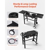 image:imageVEVOR 2 Burner Outdoor Propane Gas Stove 150000 BTU Propane LPG Gas Camping Stove Heavyduty Carbon Steel Outdoor Cooker with 2 Wheels amp 20 PSI Regulator amp Hose for BBQ Camp Home Patio BackyardBlack
