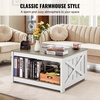 image:imageVEVOR 315 Farmhouse Coffee Table Square Coffee Table with Open Storage Compartment Wooden Rustic Cocktail Table for Living Room Bedroom Apartment Studio Grey amp WhiteWhite