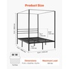image:imageVEVOR Canopy Bed Frame Full Size Metal Canopy Bed with Four Posters Design Heavy Duty Steel Slats Support Underbed Storage Space No Box Spring Needed Easy Assembly BlackFull