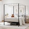 image:imageVEVOR Canopy Bed Frame Full Size Metal Canopy Bed with Four Posters Design Heavy Duty Steel Slats Support Underbed Storage Space No Box Spring Needed Easy Assembly BlackFull