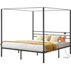 image:imageVEVOR Canopy Bed Frame Full Size Metal Canopy Bed with Four Posters Design Heavy Duty Steel Slats Support Underbed Storage Space No Box Spring Needed Easy Assembly BlackKing