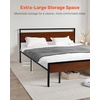 image:imageVEVOR Canopy Bed Frame Full Size Metal Canopy Bed with Four Posters Design Heavy Duty Steel Slats Support Underbed Storage Space No Box Spring Needed Easy Assembly BlackKing