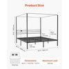 image:imageVEVOR Canopy Bed Frame Full Size Metal Canopy Bed with Four Posters Design Heavy Duty Steel Slats Support Underbed Storage Space No Box Spring Needed Easy Assembly BlackKing