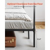 image:imageVEVOR Canopy Bed Frame Full Size Metal Canopy Bed with Four Posters Design Heavy Duty Steel Slats Support Underbed Storage Space No Box Spring Needed Easy Assembly BlackKing