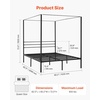 image:imageVEVOR Canopy Bed Frame Full Size Metal Canopy Bed with Four Posters Design Heavy Duty Steel Slats Support Underbed Storage Space No Box Spring Needed Easy Assembly BlackQueen