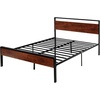 image:imageVEVOR Canopy Bed Frame Full Size Metal Canopy Bed with Four Posters Design Heavy Duty Steel Slats Support Underbed Storage Space No Box Spring Needed Easy Assembly BlackQueen