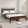 image:imageVEVOR Canopy Bed Frame Full Size Metal Canopy Bed with Four Posters Design Heavy Duty Steel Slats Support Underbed Storage Space No Box Spring Needed Easy Assembly BlackQueen