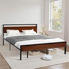 image:imageVEVOR Canopy Bed Frame Full Size Metal Canopy Bed with Four Posters Design Heavy Duty Steel Slats Support Underbed Storage Space No Box Spring Needed Easy Assembly BlackKing