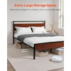 image:imageVEVOR Canopy Bed Frame Full Size Metal Canopy Bed with Four Posters Design Heavy Duty Steel Slats Support Underbed Storage Space No Box Spring Needed Easy Assembly BlackQueen