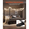 image:imageVEVOR Canopy Bed Frame Full Size Metal Canopy Bed with Four Posters Design Heavy Duty Steel Slats Support Underbed Storage Space No Box Spring Needed Easy Assembly BlackKing