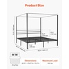 image:imageVEVOR Canopy Bed Frame Full Size Metal Canopy Bed with Four Posters Design Heavy Duty Steel Slats Support Underbed Storage Space No Box Spring Needed Easy Assembly BlackKing