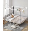 image:imageVEVOR Canopy Bed Frame Full Size Metal Canopy Bed with Four Posters Design Heavy Duty Steel Slats Support Underbed Storage Space No Box Spring Needed Easy Assembly BlackKing