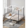 image:imageVEVOR Canopy Bed Frame Full Size Metal Canopy Bed with Four Posters Design Heavy Duty Steel Slats Support Underbed Storage Space No Box Spring Needed Easy Assembly BlackQueen