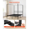image:imageVEVOR Canopy Bed Frame Full Size Metal Canopy Bed with Four Posters Design Heavy Duty Steel Slats Support Underbed Storage Space No Box Spring Needed Easy Assembly BlackQueen
