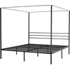 image:imageVEVOR Canopy Bed Frame Full Size Metal Canopy Bed with Four Posters Design Heavy Duty Steel Slats Support Underbed Storage Space No Box Spring Needed Easy Assembly BlackKing