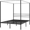 image:imageVEVOR Canopy Bed Frame Full Size Metal Canopy Bed with Four Posters Design Heavy Duty Steel Slats Support Underbed Storage Space No Box Spring Needed Easy Assembly BlackQueen