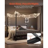 image:imageVEVOR Canopy Bed Frame Full Size Metal Canopy Bed with Four Posters Design Heavy Duty Steel Slats Support Underbed Storage Space No Box Spring Needed Easy Assembly BlackKing
