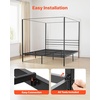 image:imageVEVOR Canopy Bed Frame Full Size Metal Canopy Bed with Four Posters Design Heavy Duty Steel Slats Support Underbed Storage Space No Box Spring Needed Easy Assembly BlackKing