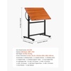 image:imageVEVOR Drafting Table Adjustable 090 Tilt Drawing Desk Portable Artist Table with Black HFrame and Brown Desktop Wooden Painting Desk Craft Workstation for Reading Writing Crafting Meeting
