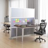 image:imageVEVOR Office Divider Privacy Partition 1Pack 70 x 70 Modular Wall Room Divider PET Workstation Cubicle Partition with Frosted Windows Freestanding Privacy Panel Wall for Office Library