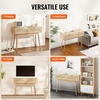 image:imageVEVOR Rattan Console Table with 3 Storage Drawers Rattan Entryway Table with Natural Rattan Sliding Door Console Sofa Table for Living Room Study Entryway Or TV Wall Natural2 Drawers