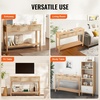 image:imageVEVOR Rattan Console Table with 3 Storage Drawers Rattan Entryway Table with Natural Rattan Sliding Door Console Sofa Table for Living Room Study Entryway Or TV Wall Natural3 Drawers