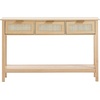image:imageVEVOR Rattan Console Table with 3 Storage Drawers Rattan Entryway Table with Natural Rattan Sliding Door Console Sofa Table for Living Room Study Entryway Or TV Wall Natural3 Drawers