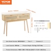 image:imageVEVOR Rattan Console Table with 3 Storage Drawers Rattan Entryway Table with Natural Rattan Sliding Door Console Sofa Table for Living Room Study Entryway Or TV Wall Natural2 Drawers