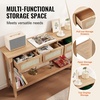 image:imageVEVOR Rattan Console Table with 3 Storage Drawers Rattan Entryway Table with Natural Rattan Sliding Door Console Sofa Table for Living Room Study Entryway Or TV Wall Natural3 Drawers
