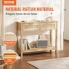 image:imageVEVOR Rattan Console Table with 3 Storage Drawers Rattan Entryway Table with Natural Rattan Sliding Door Console Sofa Table for Living Room Study Entryway Or TV Wall Natural2 DrawersRectangular