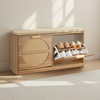 image:imageVEVOR Shoe Storage Bench Rattan Entryway Bench with Coat Rack amp Padded Cushion Shoe Cabinet Holds up to 440 lbs 389X 94x197 Inche for Hallway Living Room Bedroom