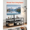 image:imageVEVOR TV Stand with Mount 472 Inch TV Stand Console with Power Outlet for 3275 Inch TVs Height Adjustable Swivel Entertainment Center with Open Storage Shelf for Living Room Bedroom Black