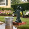 image:imageVEVOR Well Hand Pitcher Pump 25 ft Maximum Lift Antique Cast Iron Manual Hand Water Pump NPT 114 in Connection Easy Installation Old Fashioned for Outdoor Garden Pond Backyard Farm RedGreen